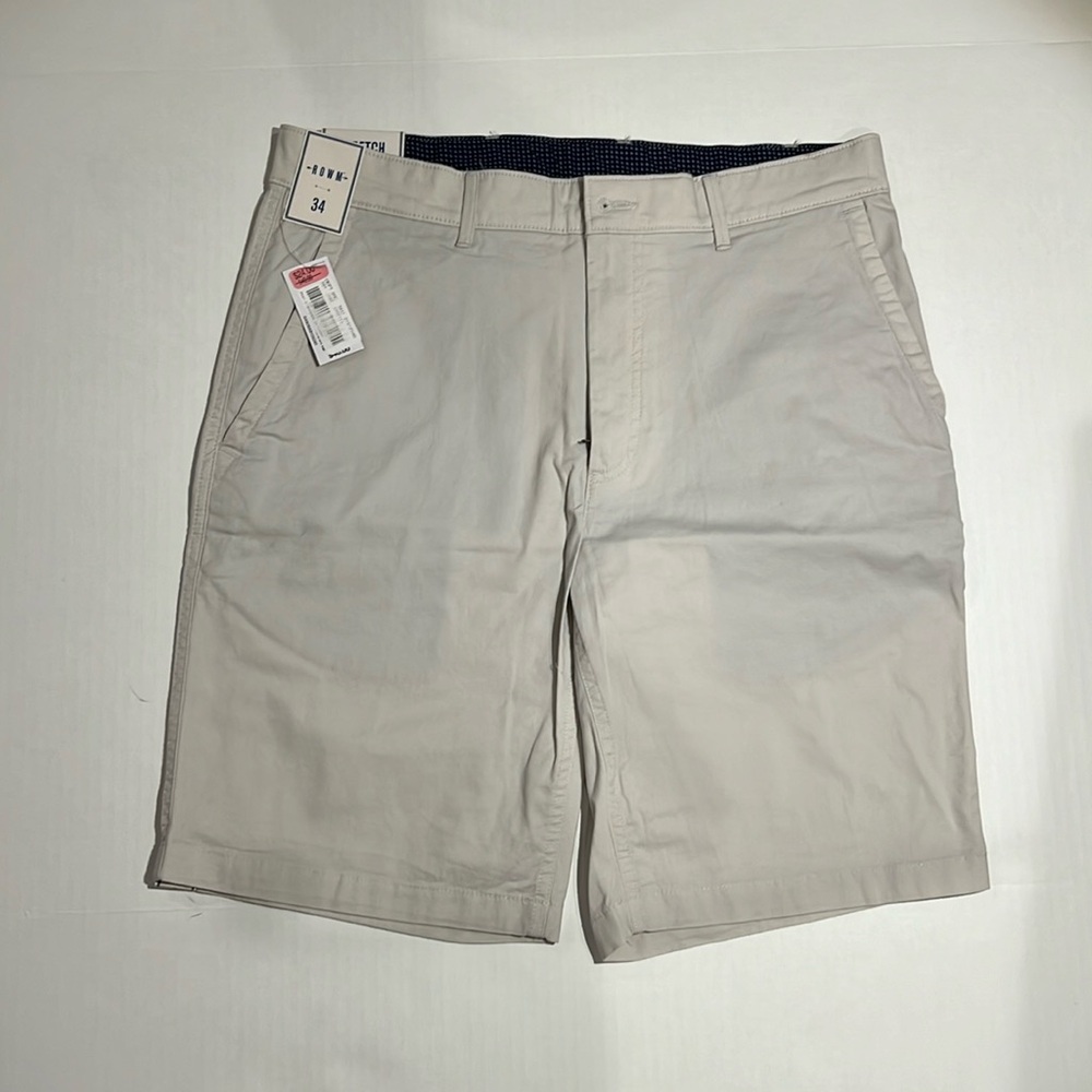 Rowm men’s light gray shorts waist size 34 new tags